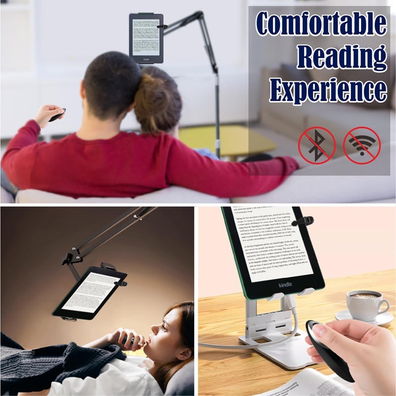 Tainido جهاز التحكم عن بُعد لتقليب الصفحات لقراء الكتب الإلكترونية Kindle Paperwhite Oasis Kobo، عجلة تمرير صامتة، تحكم عن بُعد لتطبيق TikTok، غالق عن بُعد لالتقاط الصور والفيديو، يدعم iPhone و iPad و Android - Image 2